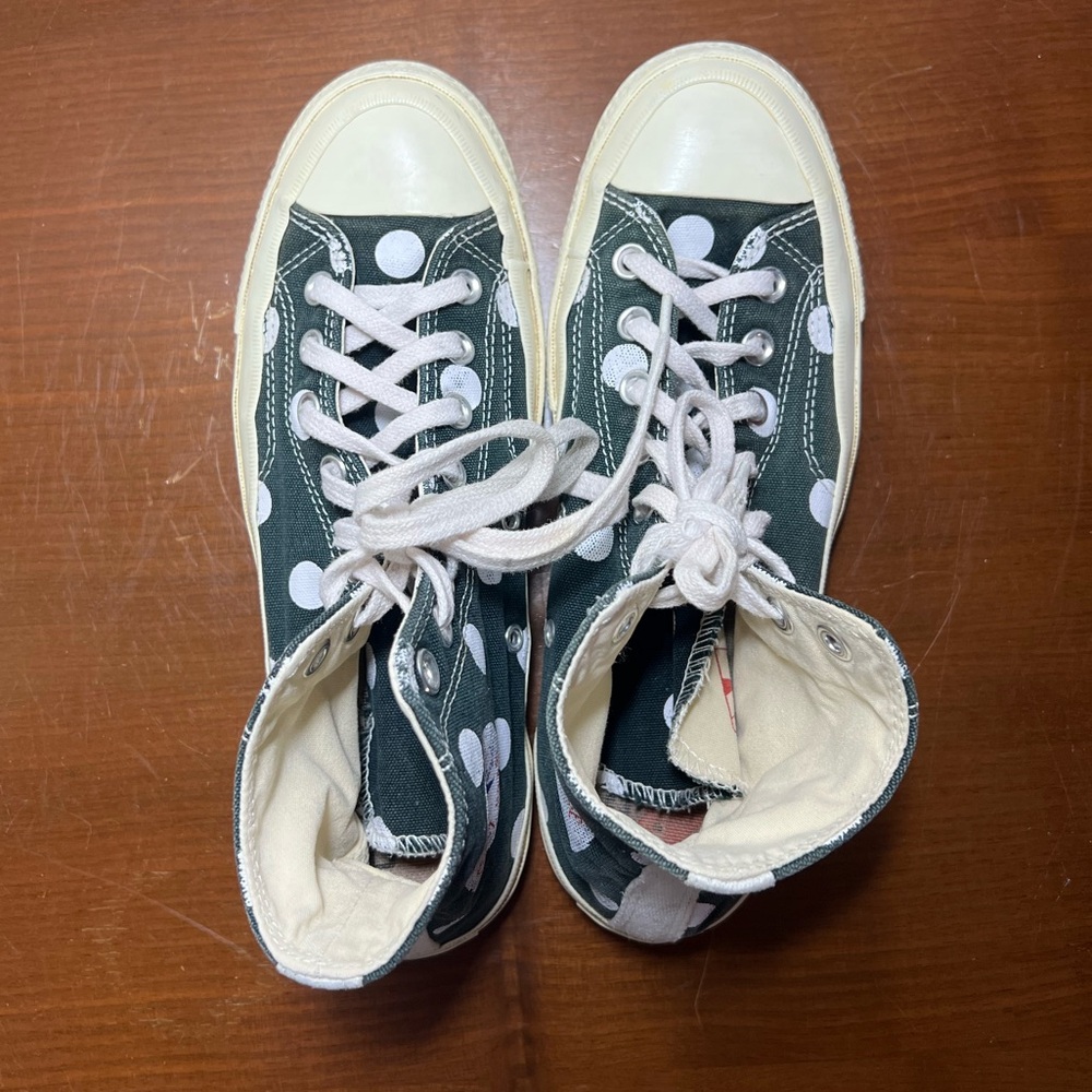 Comme des Garçons PLAY×Converse Chuck Taylor All Star High-Top Sneakers Size 7 - Picture 3 of 9